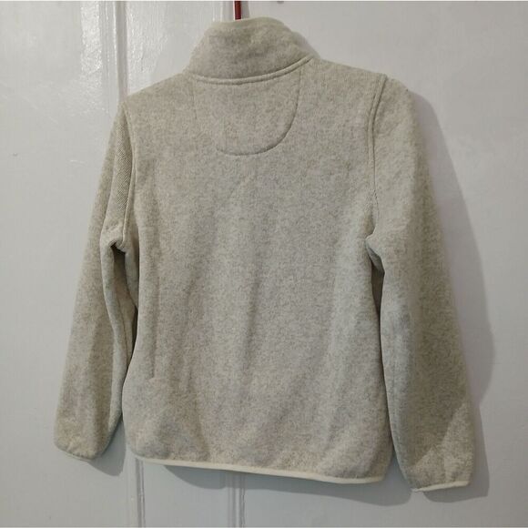 LL. bean Sweater Fleece Pullover Snap T Womens Small cream - Picture 3 of 5